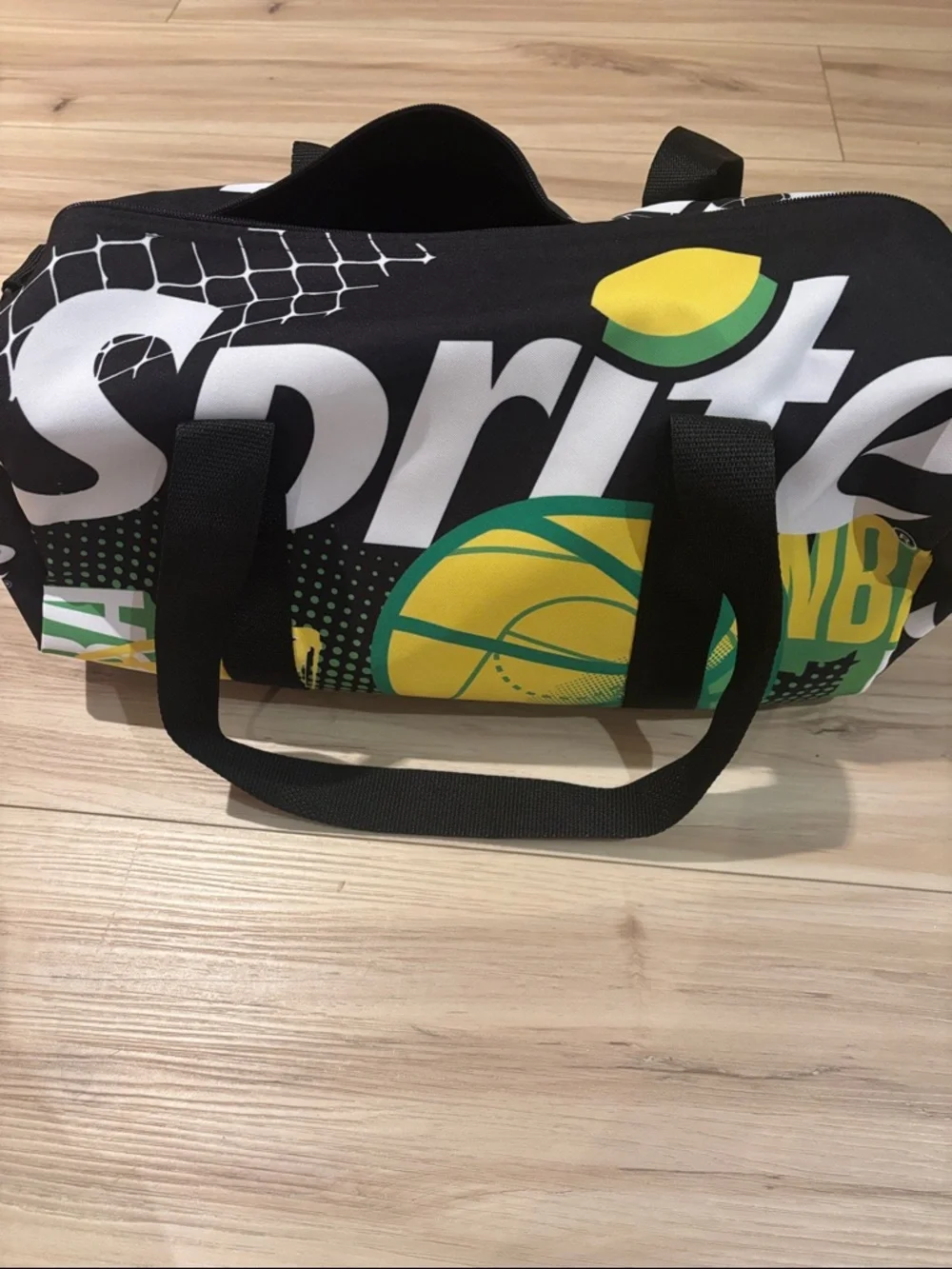 NBA Black Duffel Bag with sprite Graphics
